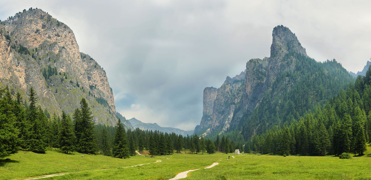 Scenic Mountains in Puez-odle nature park in the dolomites, Italy